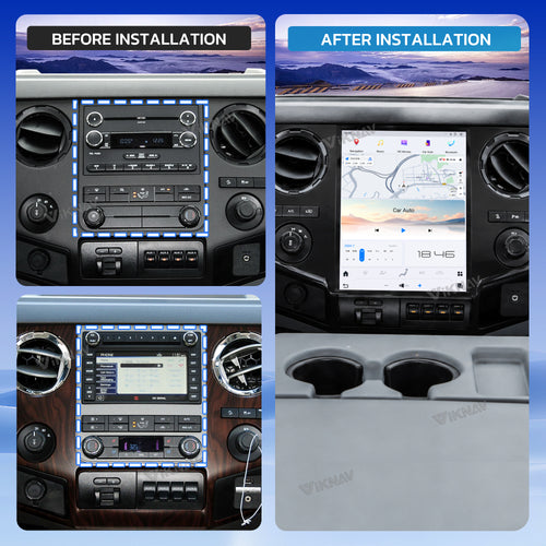VIKNAV 12.1 Inch Android Car Radio For Ford F250 F350 F450 F650 2009-2014 Auto Stereo Screen Upgrade