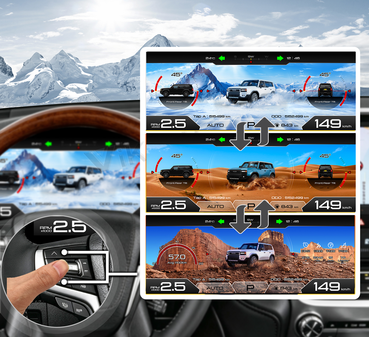 Viknav 13 inch Digital Cluster For Toyota Land Cruiser Prado 2016-2019 LCD Instrument Speedometer Dashboard Panel