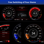 Viknav 12.3 Inch Digital Cluster Dashboard For Maserati Quattroporte 2013-2020 LCD Gauges Digital Instrument Full Screen Upgrade Automotive Replacement Speedometer Panel