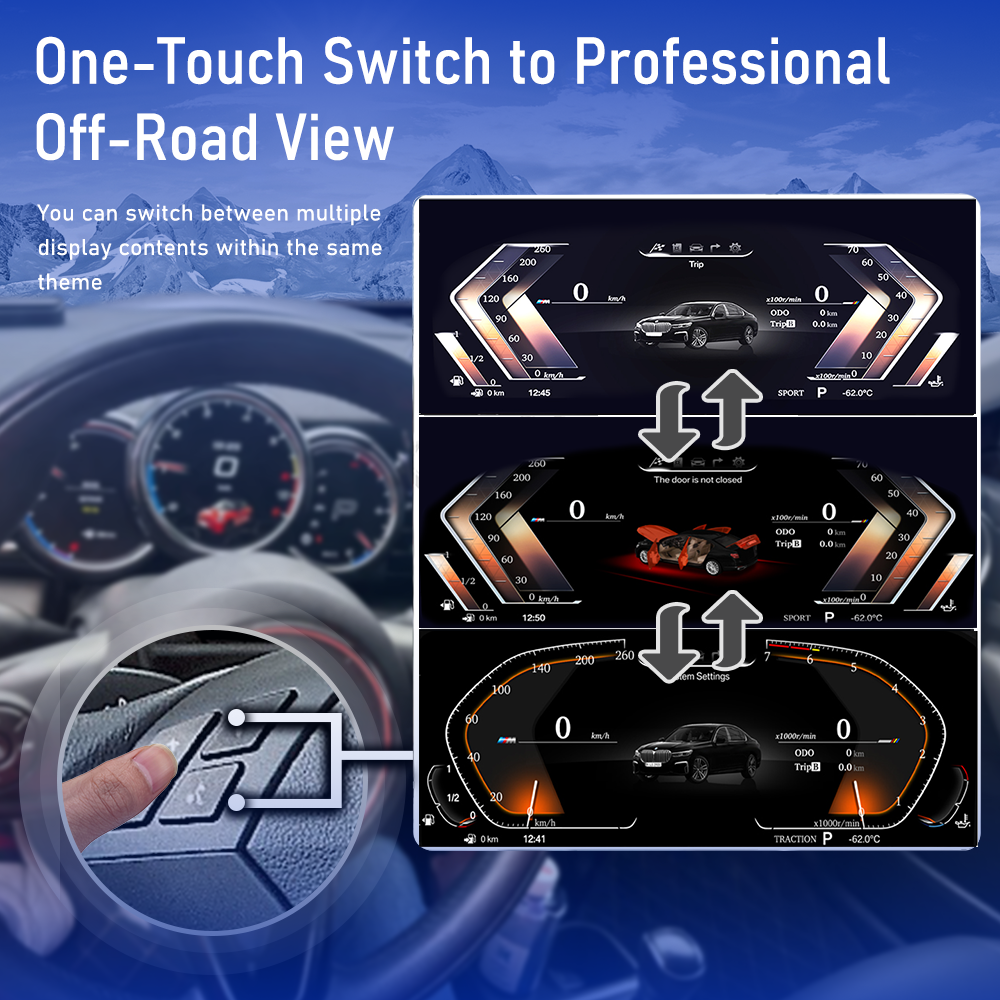 Viknav 9 inch Digital Gauge Cluster for BMW MINI 2014-2023 RHD&LHD LCD Car Digital Speedometer Dashboard Panel