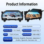 Viknav 14.4 Inch Car Radio Android and Digital Cluster Dashboard Panel Speedometer For Ford F150 Raptor 2015-2022 Stereo Wireless Carplay Android Auto Touch Screen GPS Navigation Multimedia Player