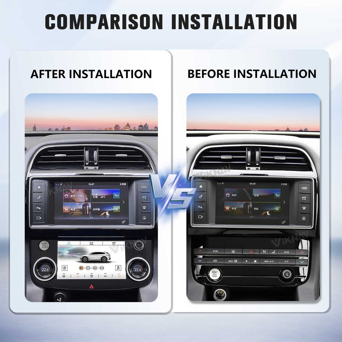 Viknav 7 Inch Car Climate Control Replacement for Jaguar XE XF XEL F-Pace 2015-2020 Touch Screen AC Control Panel