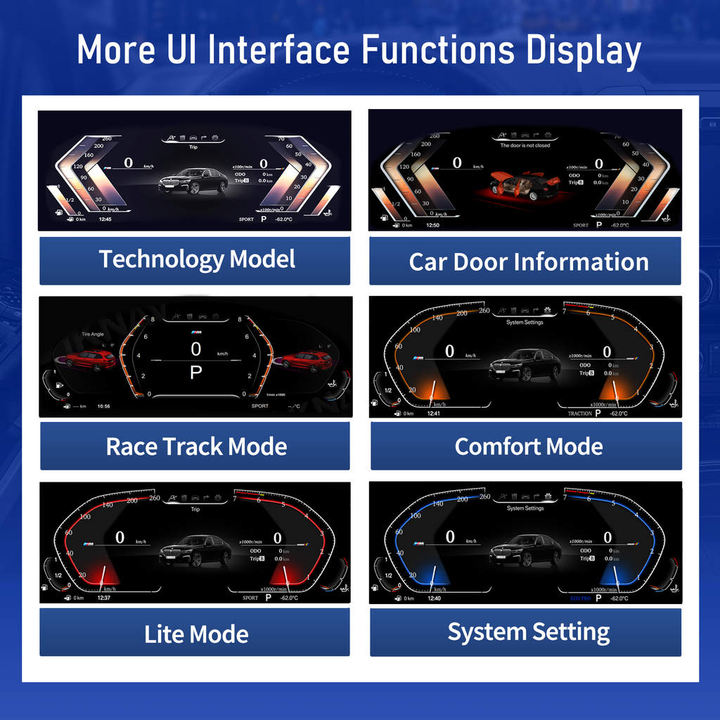 Viknav 11 inch Digital Gauge Cluster for BMW 1 series E87 2004- 2011 LCD Car Digital Speedometer Dashboard Panel