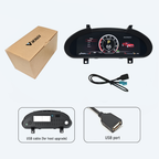 Viknav 12.3 Inch Digital Cluster Dashboard For Maserati Quattroporte 2013-2020 LCD Gauges Digital Instrument Full Screen Upgrade Automotive Replacement Speedometer Panel