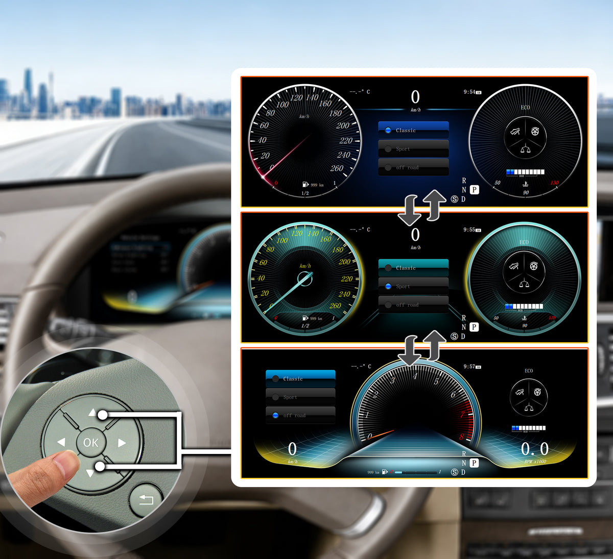 Viknav 12.3 Inch Digital Cluster Dashboard For Mercedes Benz E- Class W212 W207 2010-2015 LCD Digital Instrument Full Screen Upgrade Speedometer Panel Gauges Replacement Cockpit