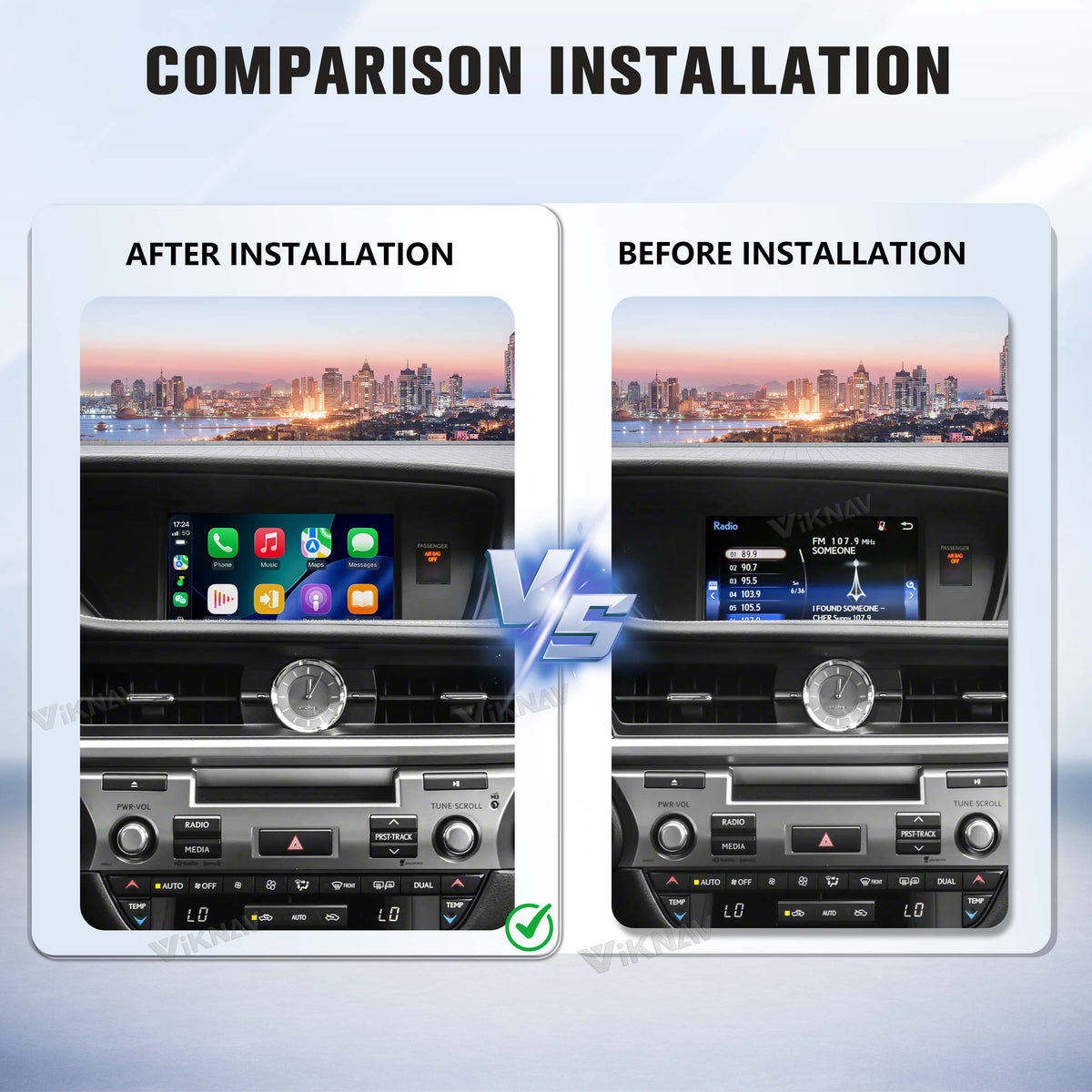 VIKNAV Wireless CarPlay Android Auto Decoder Linux Interface Box Upgrade for Lexus ES 2015–2022