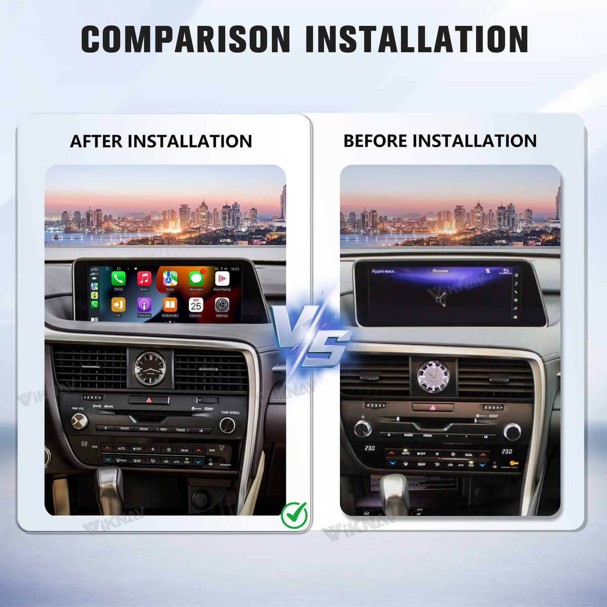 VIKNAV Wireless CarPlay Android Auto Decoder Android 13 Interface Box Qualcomm Snapdragon Upgrade for Lexus RX 2016-2022