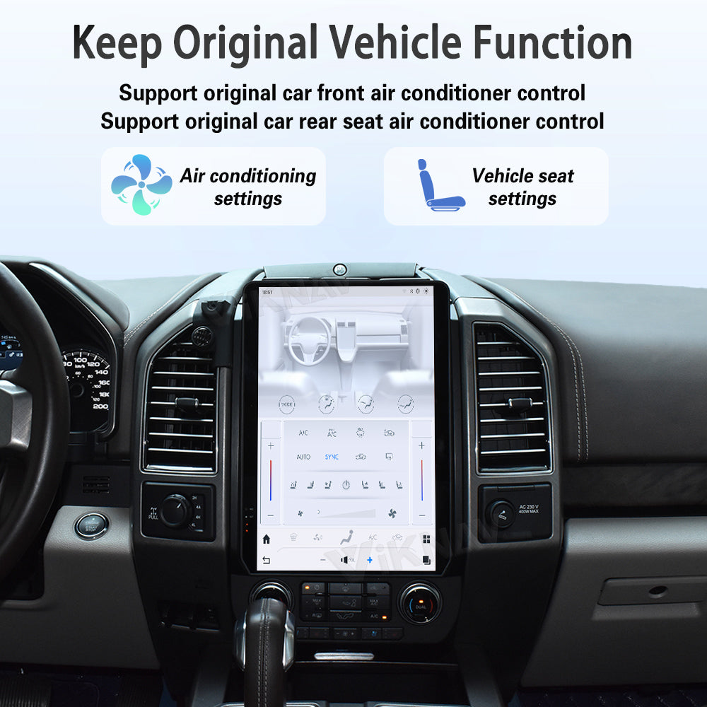 Viknav 14.4 Inch Car Radio Android and Digital Cluster Dashboard Panel Speedometer For Ford F150 Raptor 2015-2022 Stereo Wireless Carplay Android Auto Touch Screen GPS Navigation Multimedia Player