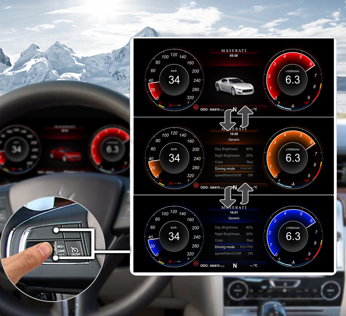 One-Touch Switch to Professional Off-Road View