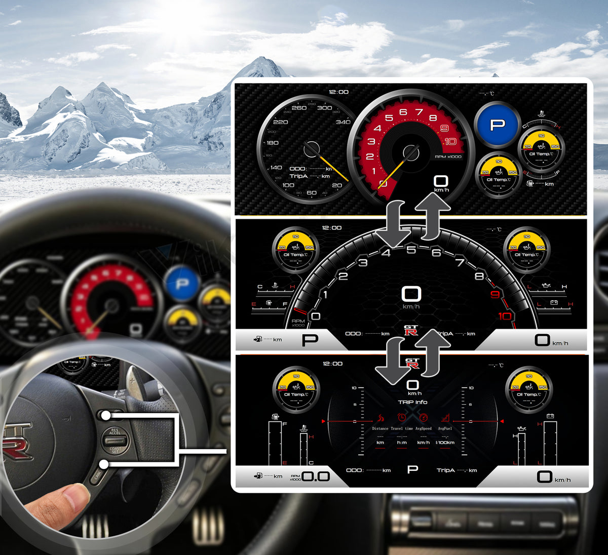 One-Touch Switch to Professional Off-Road View