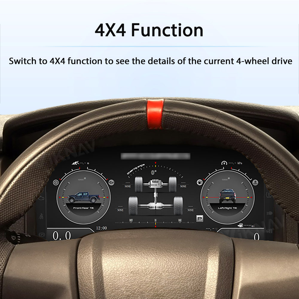 Viknav 14.4 Inch Car Radio Android and Digital Cluster Dashboard Panel Speedometer For Ford F150 2013-2014 Stereo Wireless Carplay Android Auto Touch Screen GPS Navigation Multimedia Player