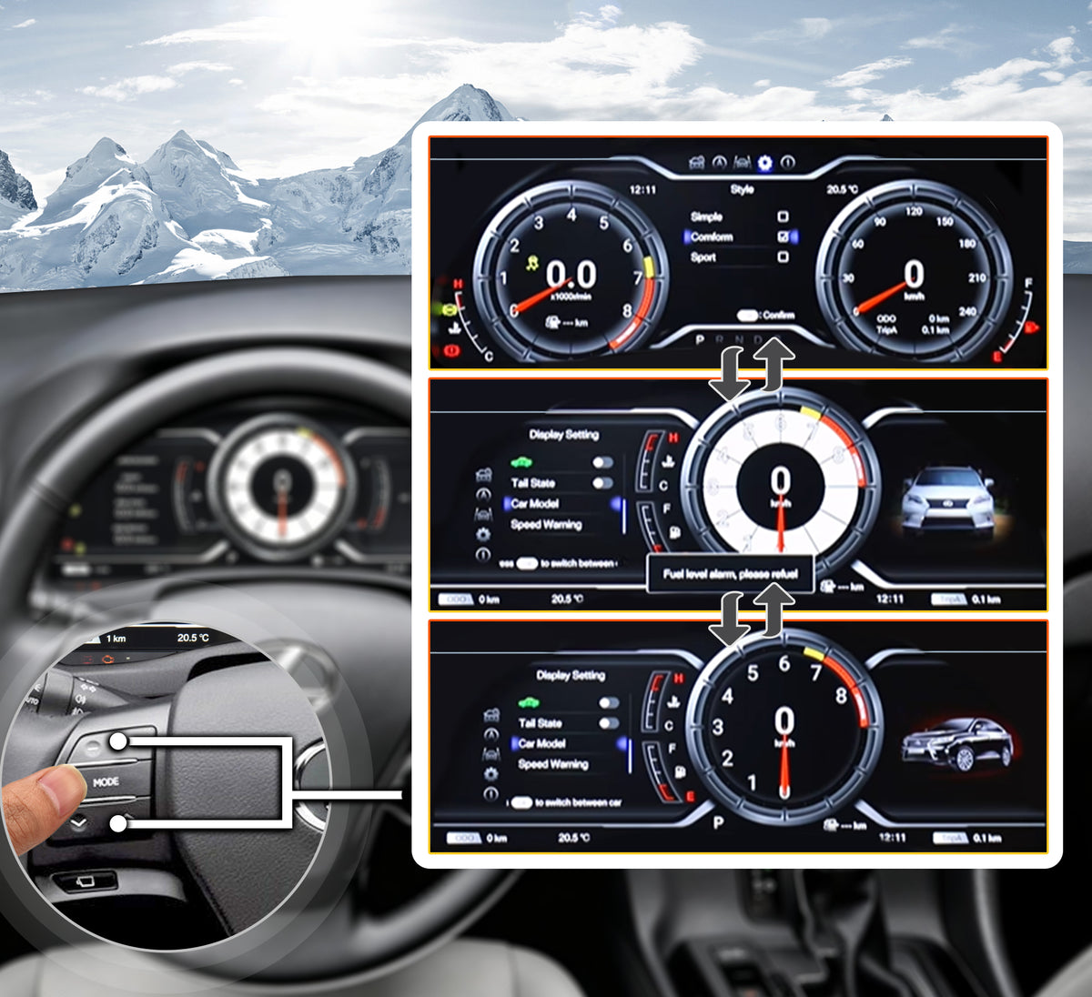 One-Touch Switch to Professional Off-Road View