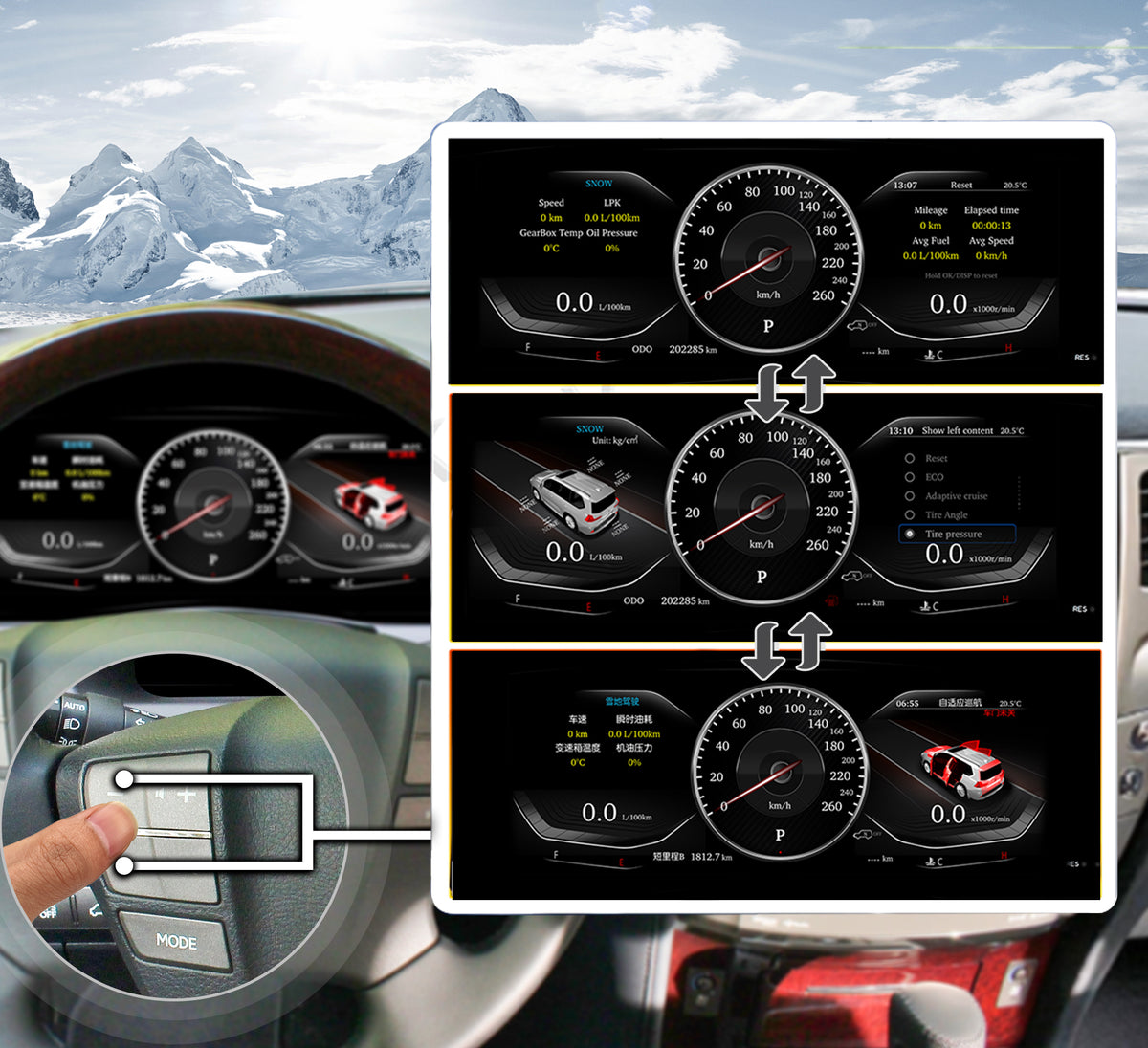 One-Touch Switch to Professional Off-Road View