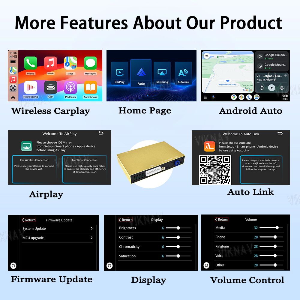 Viknav Linux Box for Volvo S90 V90 2018-2022 Built-in GPS Remote Control Wireless Apple CarPlay Android Auto