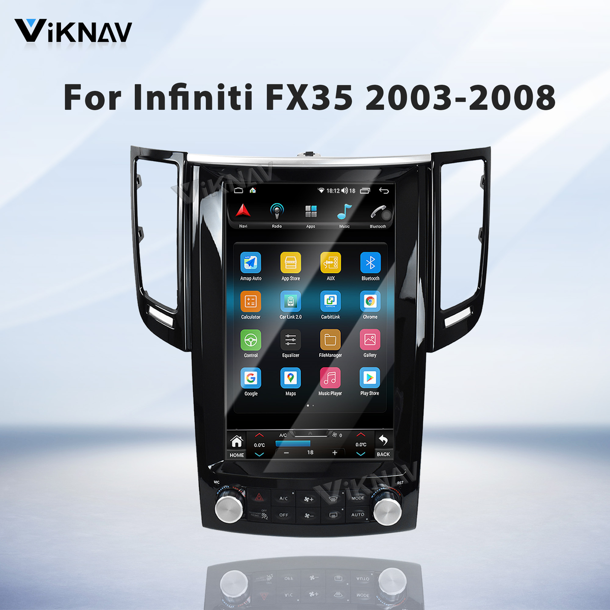 Viknav Android 12.1 inch Car Stereo For Infiniti FX35 2003-2008 Wireless CarPlay & Android Auto GPS Navigation Head Unit