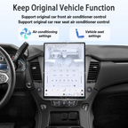 Viknav 15.6 inch Touch Screen Android Car Radio For Chevrolet Tahoe Suburban GMC Yukon 2014-2020 Wireless Carplay GPS Navigation With 13 Inch Car Digital Cluster