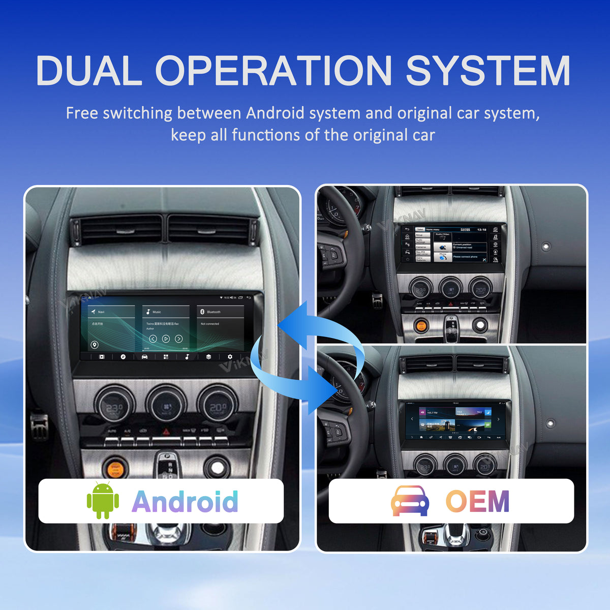 VIKNAV 10.25 Inch Android Car Radio For Jaguar F-TYPE Roadster 2013-2015 Auto Stereo Screen Upgrade Wireless Carplay GPS Navigation Multimedia Player