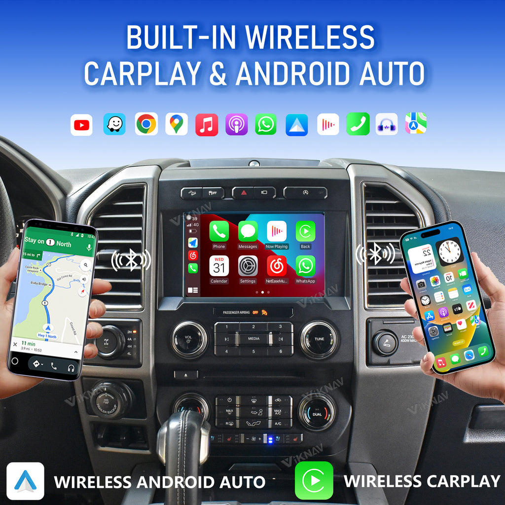 VIKNAV Linux Carplay Android Auto Decoder Box For Ford F150 Raptor Expedition Explorer Mustang Mondeo Fusion Escape Focus Edge C-max SYNC2 SYNC3