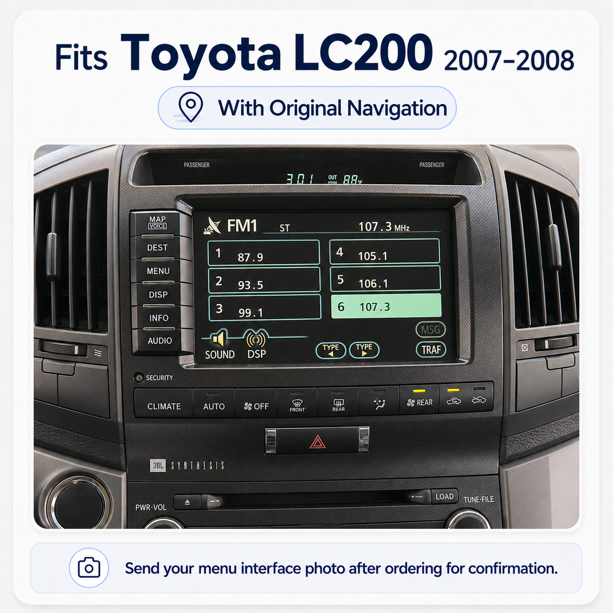 VIKNAV Wireless CarPlay Android Auto Decoder Linux Interface Box Upgrade for Toyota Land Cruiser LC200 2007–2021