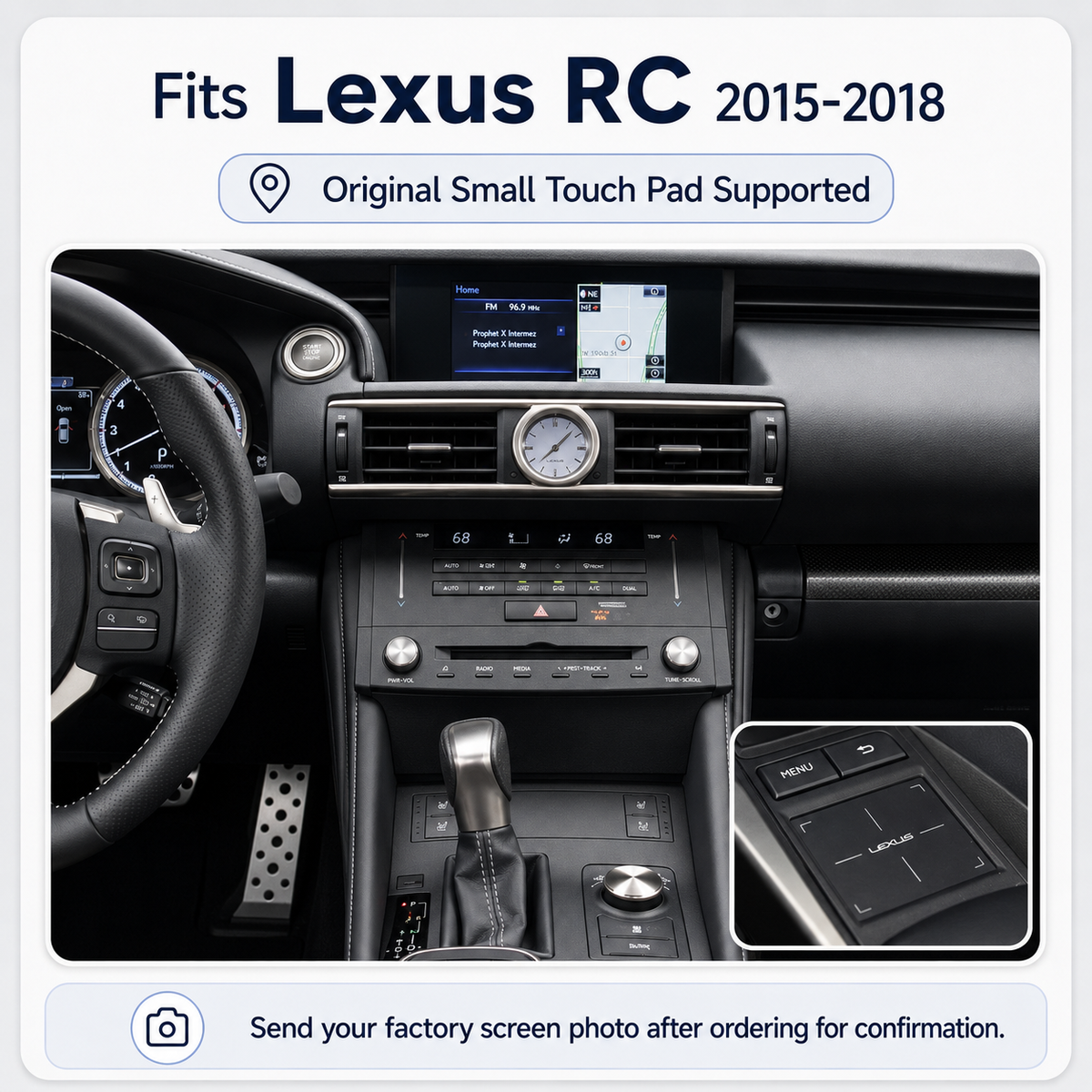 VIKNAV Wireless CarPlay Android Auto Decoder Linux Interface Box Upgrade for Lexus RC 2015–2020