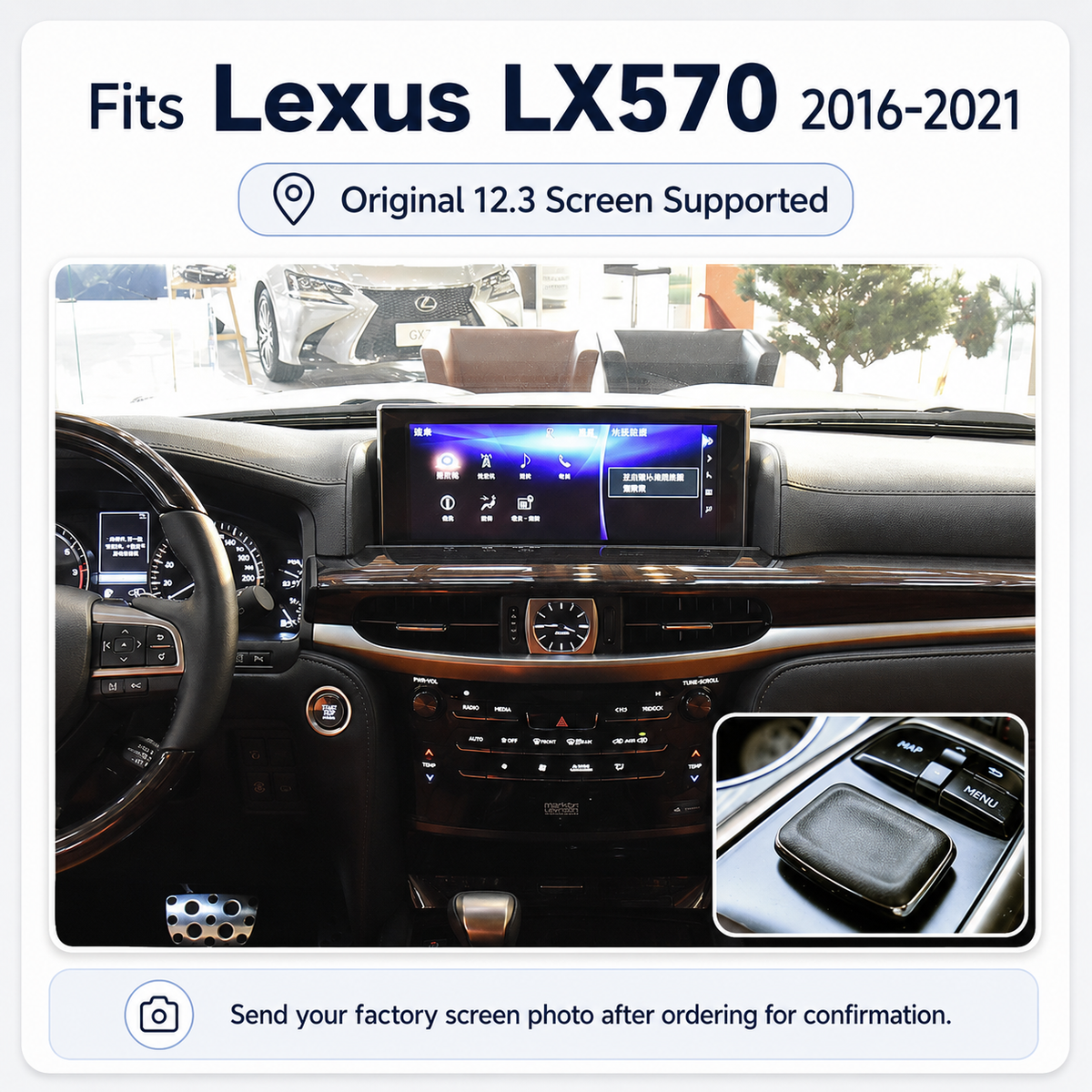 VIKNAV Wireless CarPlay Android Auto Decoder Android 13 Interface Box Qualcomm Snapdragon Upgrade for Lexus LX 570 2009-2021